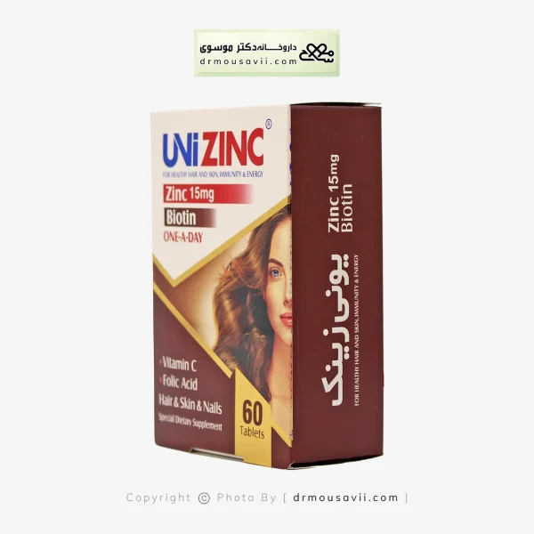 قرص یونی زینک جلوگیری و درمان ریزش مو 60 عددی