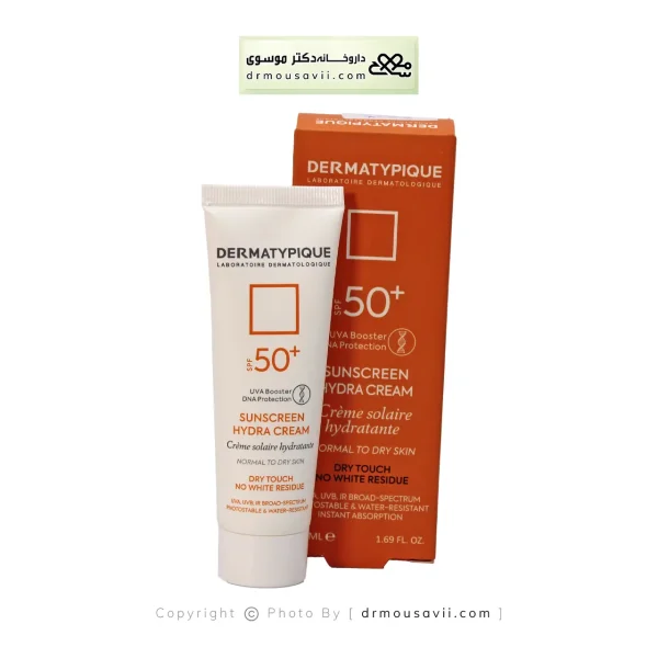 فلوئید ضد آفتاب بی رنگ درماتیپیک مناسب پوست خشک SPF50