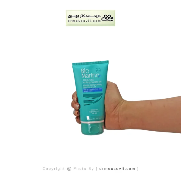 ژل شستشو صورت آکوا پیور بایو مارین مناسب پوست چرب و جوشدار 150 میلی لیتر