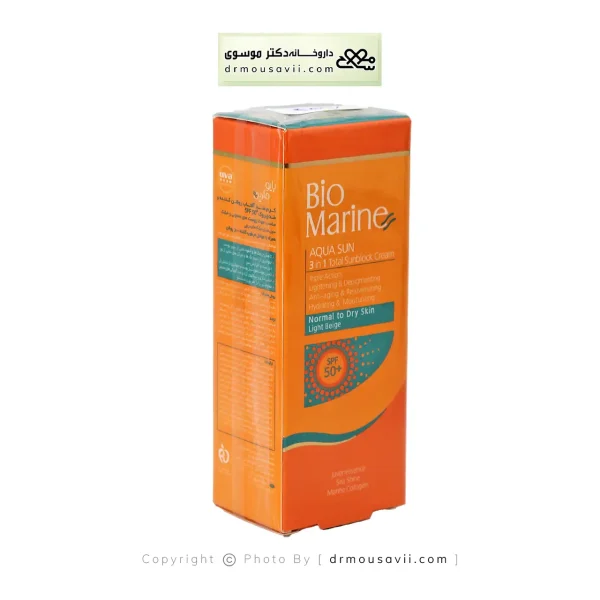 کرم ضد آفتاب روشن کننده و ضد چروک SPF50 بایومارین مناسب پوست خشک