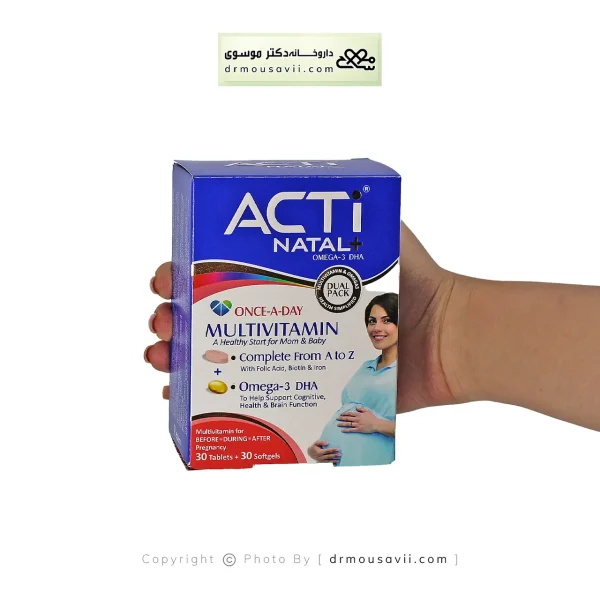 قرص مولتی ویتامین و امگا 3 اکتی ناتال پلاس 60 عددی