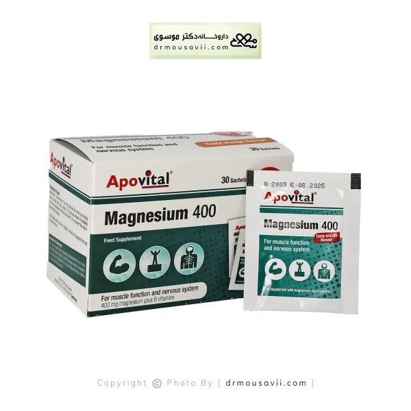 ساشه منیزیم آپوویتال 400 میلی گرم
