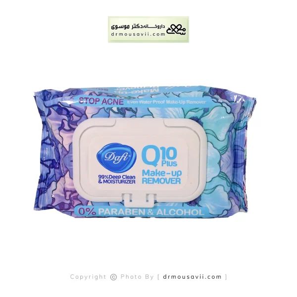 دستمال مرطوب پاک کننده آرایش دافی مدل Q10 طرح گل