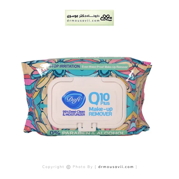 دستمال مرطوب پاک کننده آرایش دافی مدل Q10 طرح گل