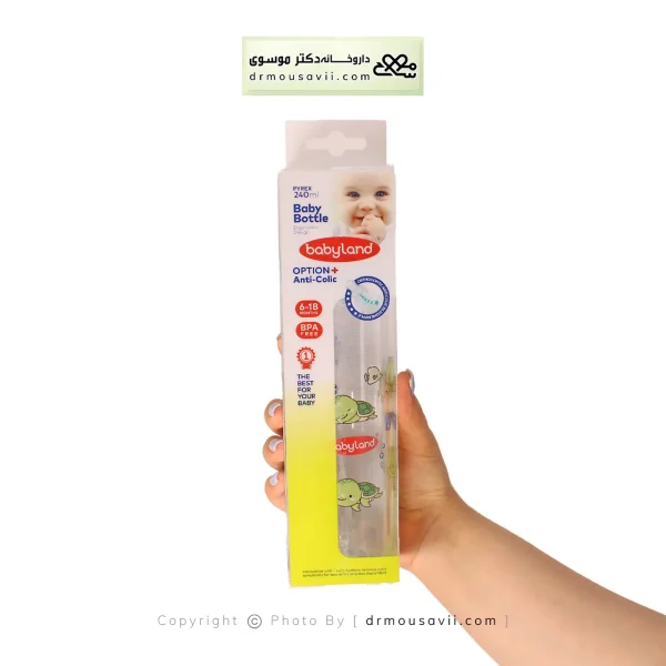 شیشه شیر خوری پیرکس ارتودنسی بی بی لند 240 میلی لیتر
