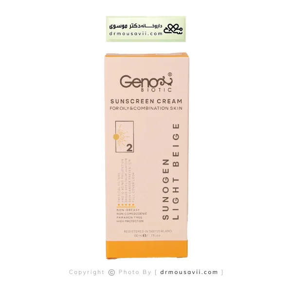 ضد آفتاب ژنو بایوتیک مناسب پوست چرب و مختلط SPF50