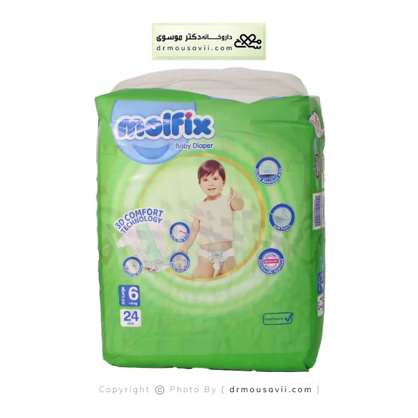پوشک بچه مولفیکس سایز 6 (15+کیلوگرم) 24 عددی