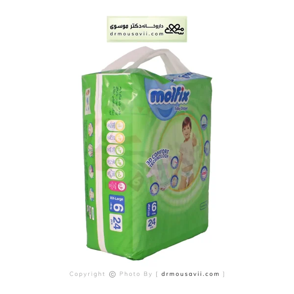 پوشک بچه مولفیکس سایز 6 (15+کیلوگرم) 24 عددی