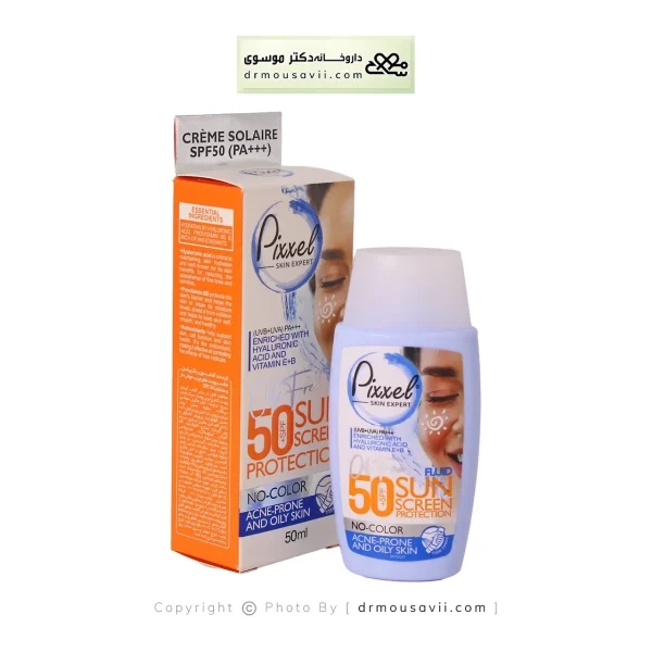 کرم ضد آفتاب بی رنگ پیکسل SPF50